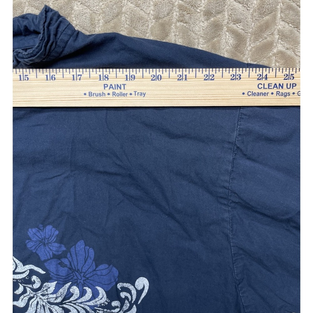 Crazy Shirts Hawaii Original Shirt XL Blue Made in USA Floral Print Popover - Picture 4 of 12